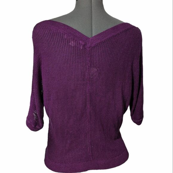 Women's Ann Taylor LOFT Purple Knit Crop Top Sweater, Size Small - Picture 3 of 5